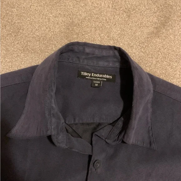 Tilley endurables men’s medium long sleeve shirt gray grey collared button up - Picture 2 of 4